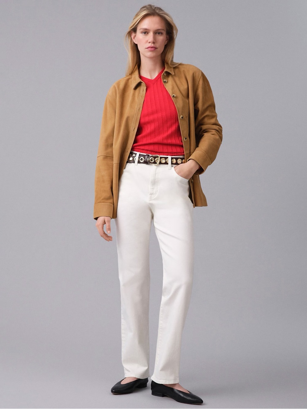 J Crew Nipped straight jean in stretch
